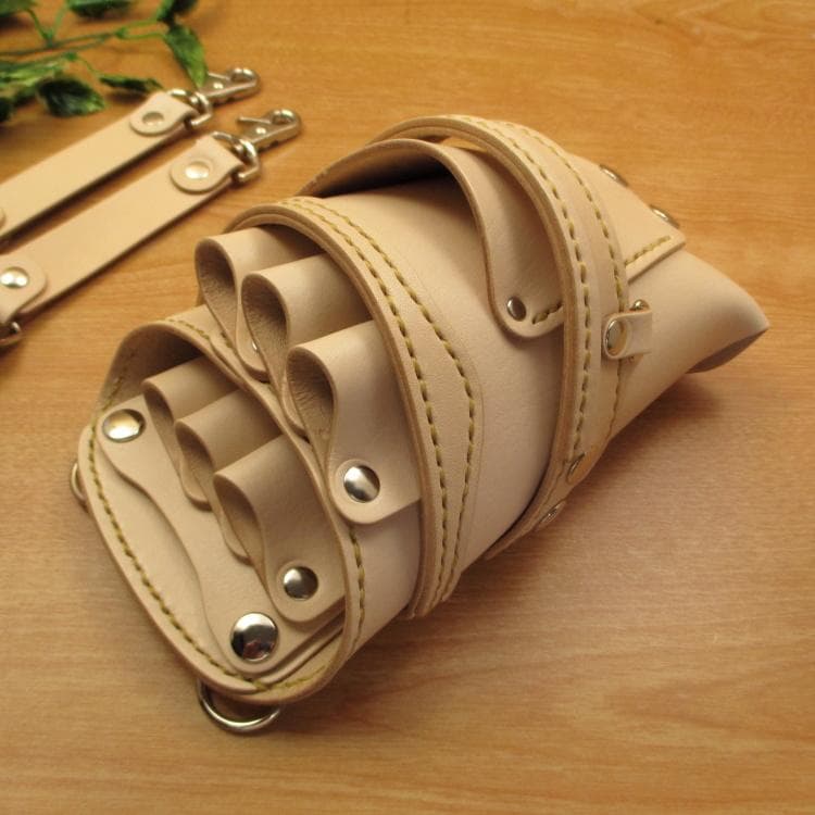 ☆特別価格☆　ヌメ革ナチュラル　６丁差し　 シザーケース　SCY-61/NA5