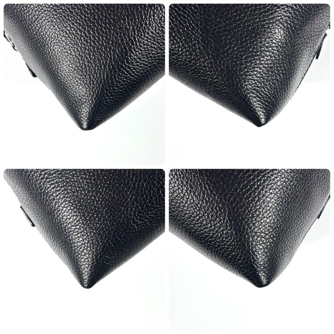 ✨極美品✨ジャンニキャリーニ アリファM 2way シボ革 斜め掛け 大容量 黒