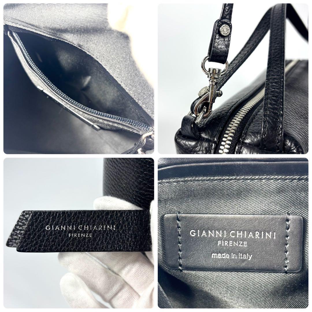 ✨極美品✨ジャンニキャリーニ アリファM 2way シボ革 斜め掛け 大容量 黒