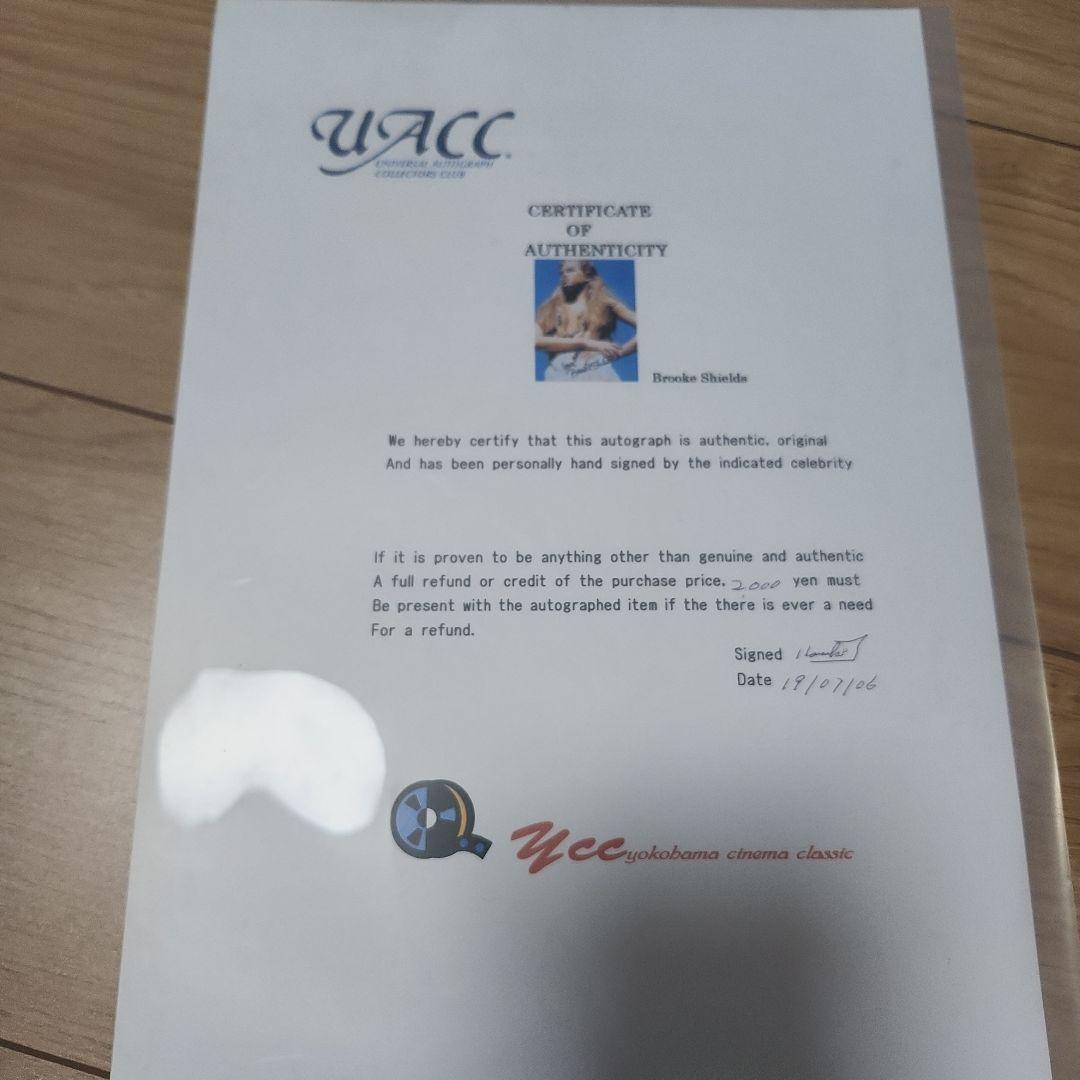 ブルック・シールズ　サイン　証明書付