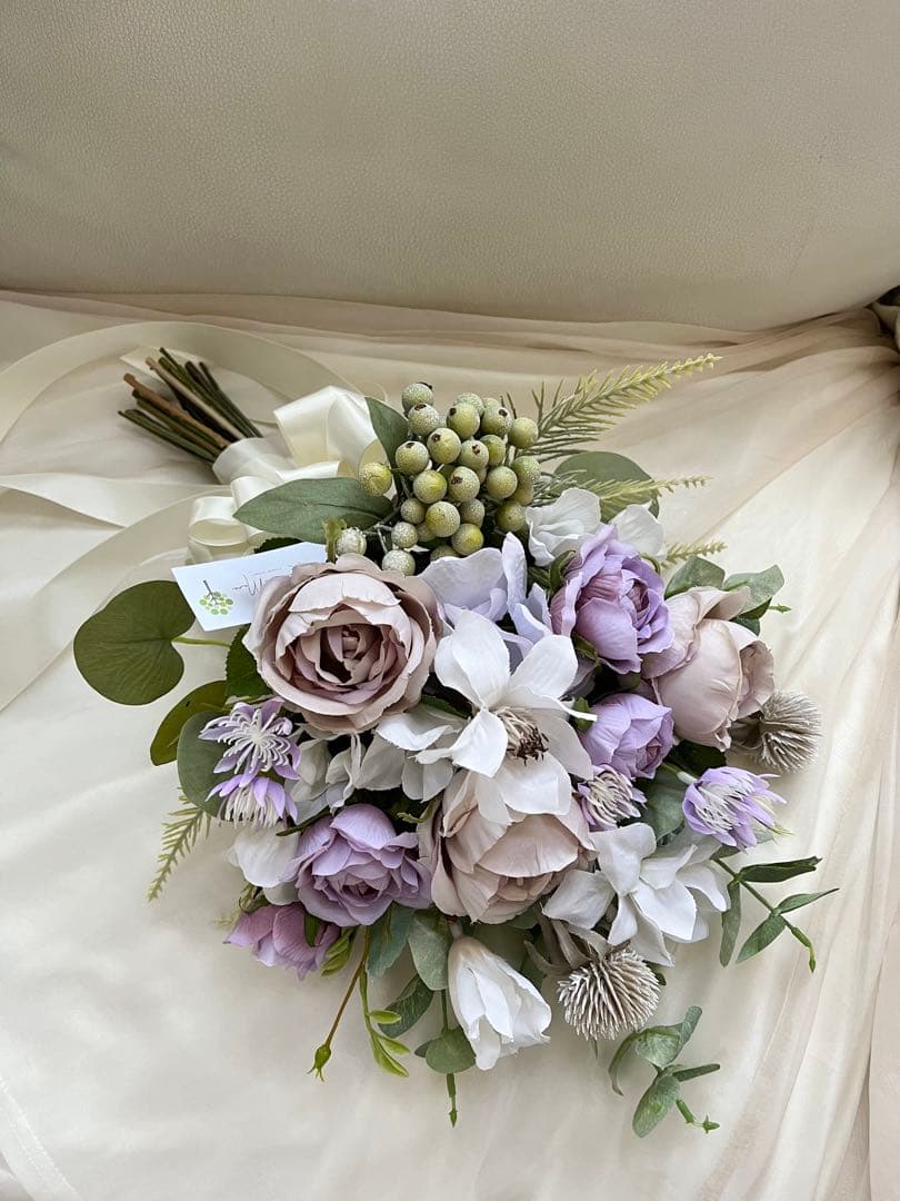 ウェディングブーケとブートニアのセット♡ナチュラルブーケ♡挙式♡前撮り♡