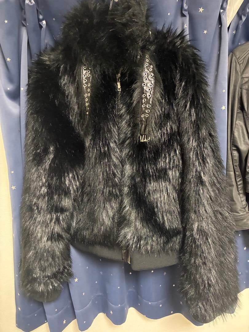 正規品 racerworldwide black fur bomber