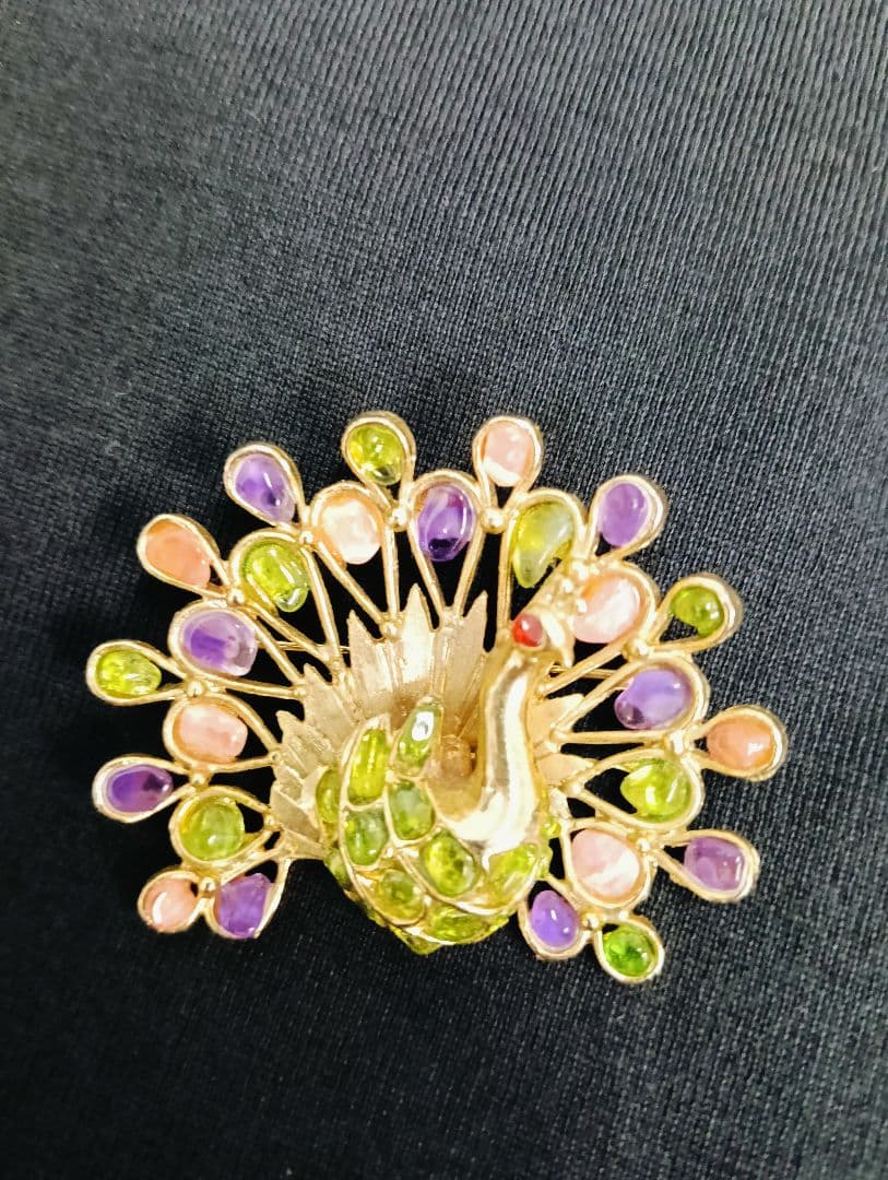 スワボダ　ビンテージ孔雀デザイン ブローチ