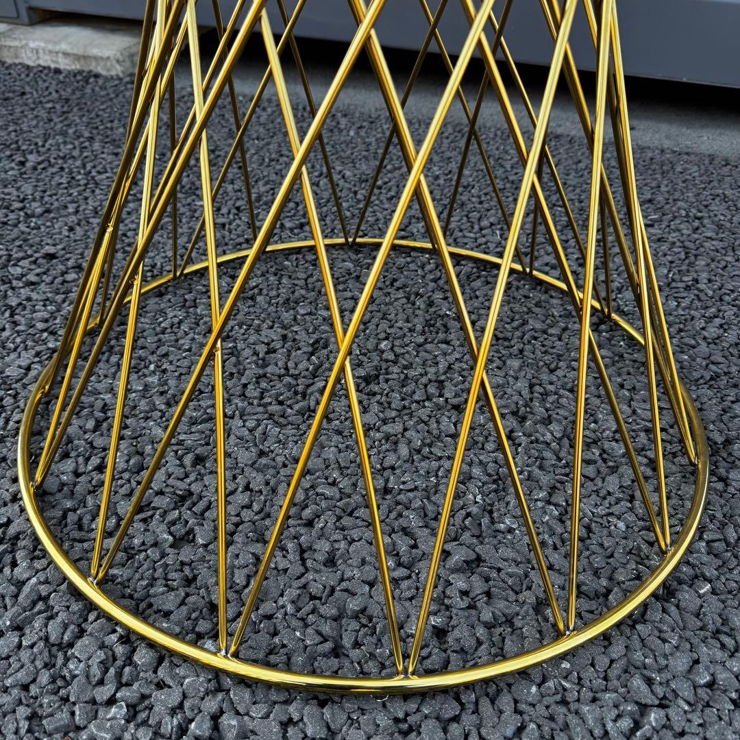 りりり フランフラン　マーリア ダイニングテーブル クリア×ゴールド