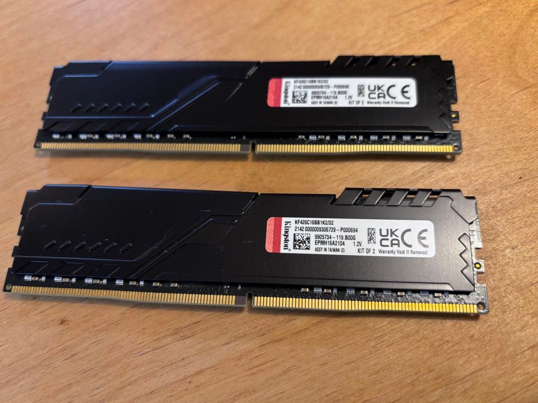 DDR4-2666 32GB （16GBx2）メモリ Kingston FURY