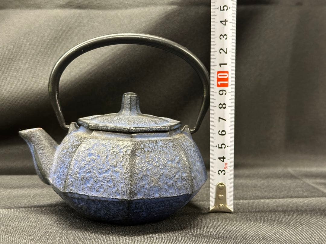 【経年美品】南部鉄器　南部　鉄瓶　急須　青　ブルー　8角