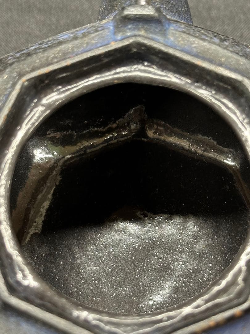 【経年美品】南部鉄器　南部　鉄瓶　急須　青　ブルー　8角