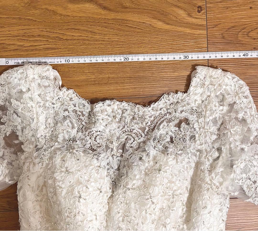 ウェディングドレス　前撮り衣装　袖あり　七分袖