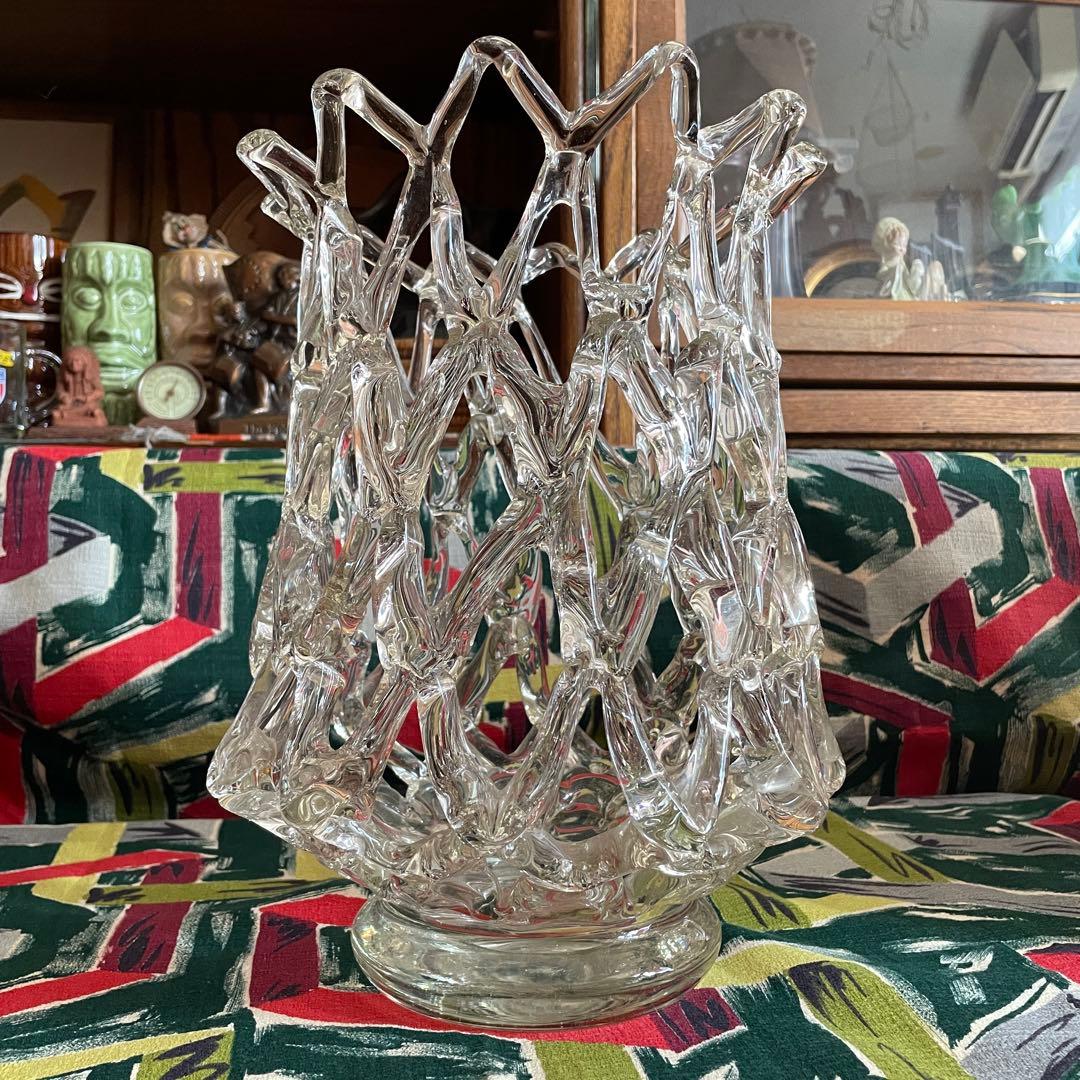 芸術品！50's〜アメリカンアンティーク　ガラスアート置物　ミッドセンチュリー