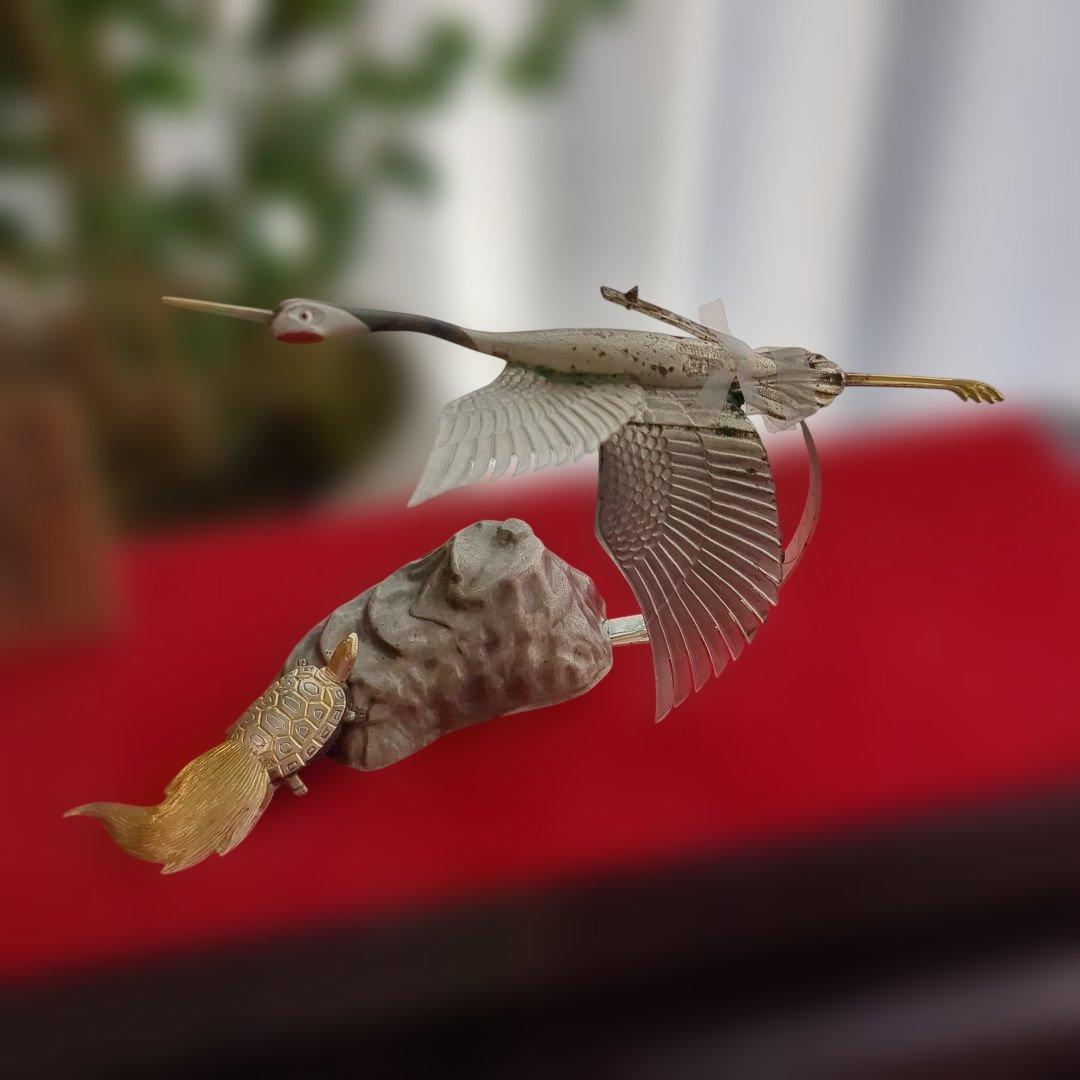 武比古　純銀製　鶴3.5号　訳あり保管品