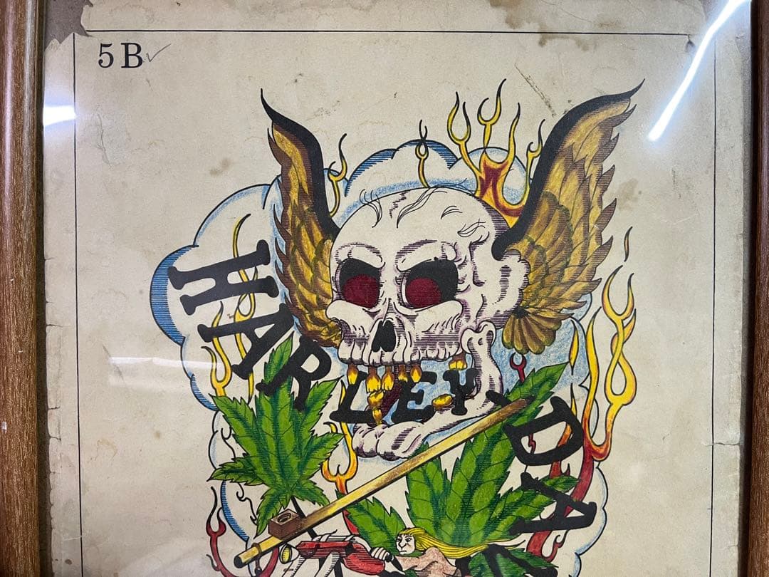 80s ビンテージ ハーレー tattoo フラッシュ タトゥー マリファナ
