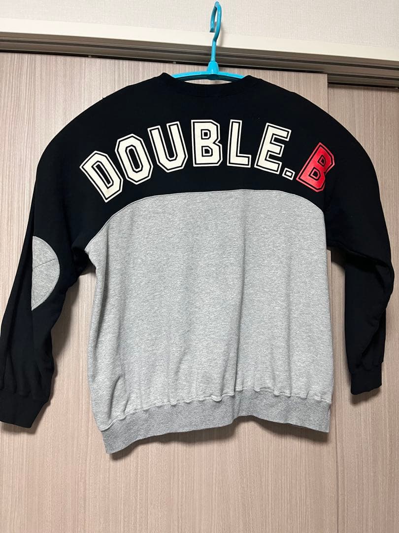 【ペアコーデ】ダブルB バックロゴトレーナー Lサイズ&120cm ダブルビー