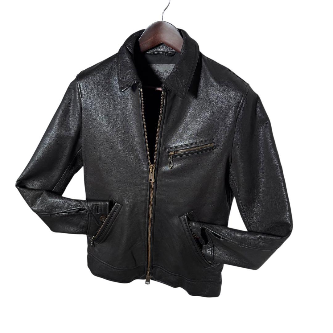 ジャックローズ アンティーク ライダースジャケット シングル ゴートレザー 美品