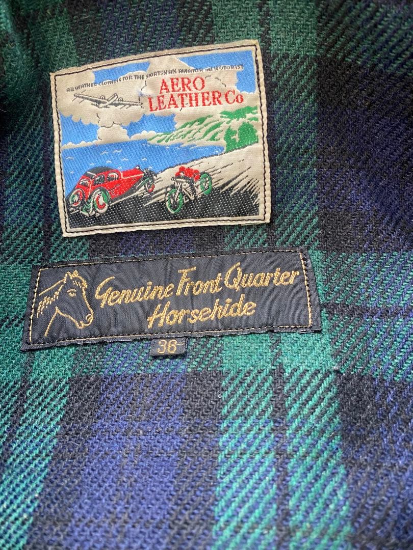 茶芯AERO LEATHER HIGHWAYMAN 馬革 90s前期