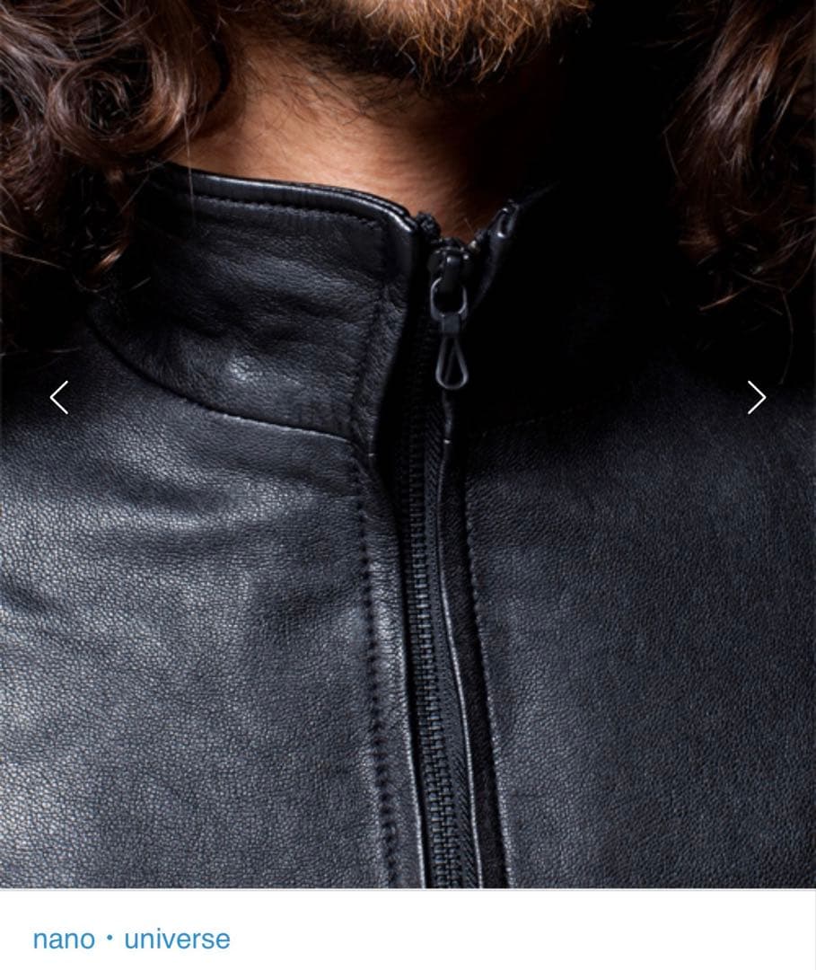 nano・universe ゴートレザー 山羊革 シングルライダースジャケット