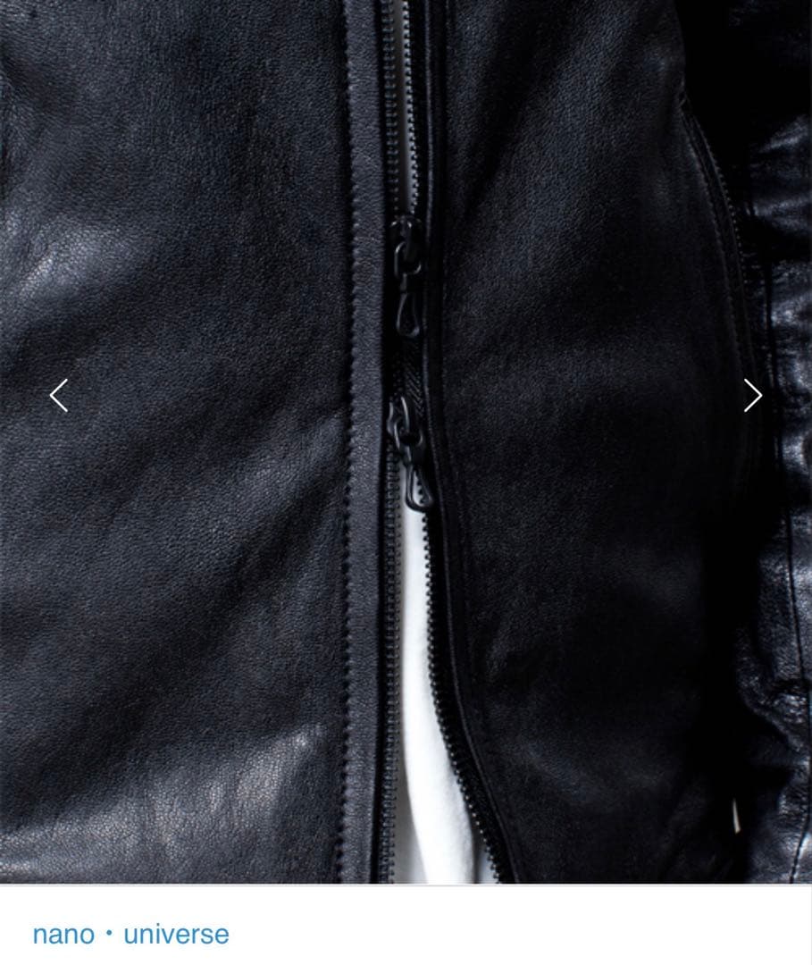 nano・universe ゴートレザー 山羊革 シングルライダースジャケット