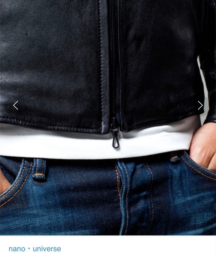 nano・universe ゴートレザー 山羊革 シングルライダースジャケット