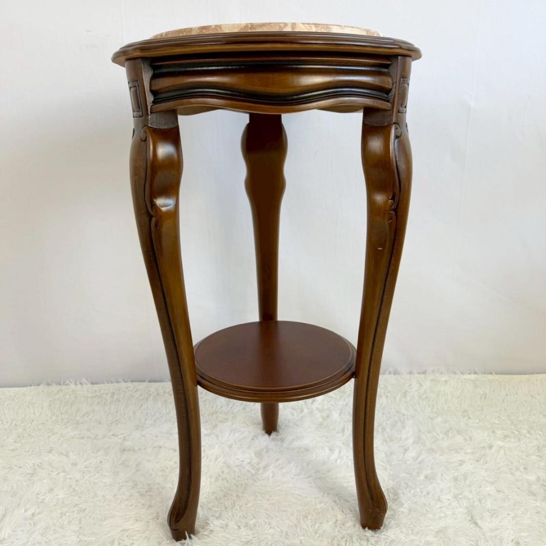 【美品】大理石調　サイドテーブル コンソールテーブル 猫足花台　イタリア製