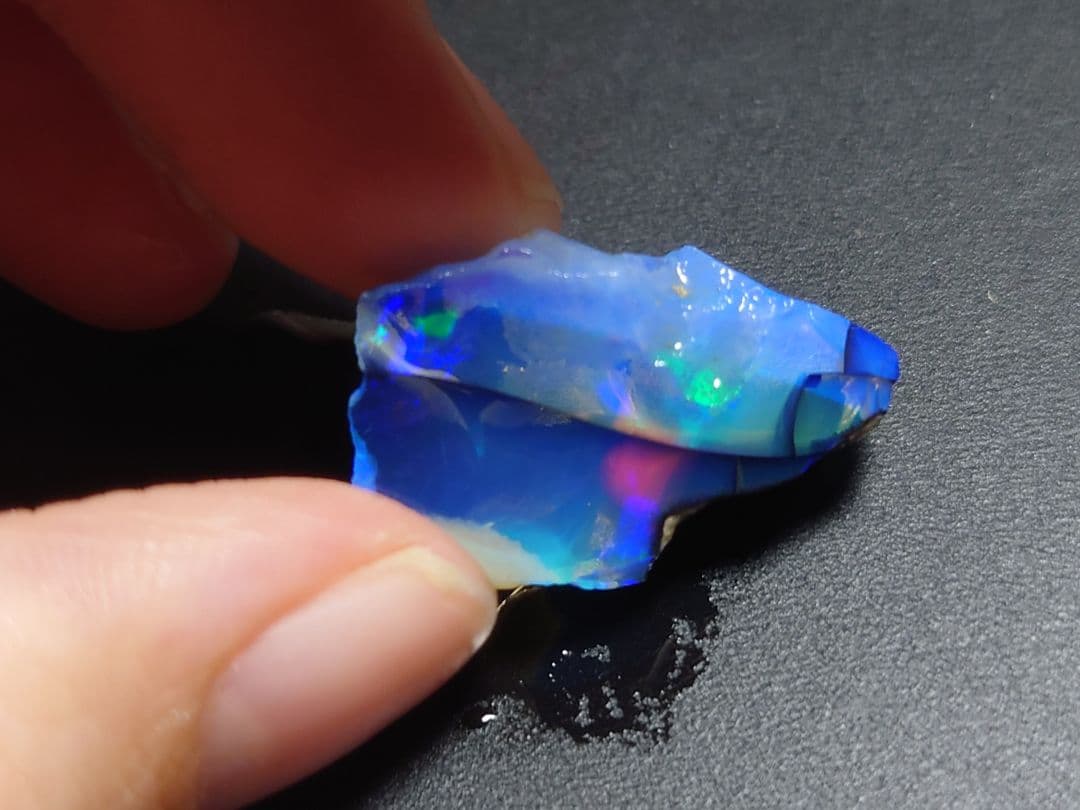 ウェロ産　チョーク　エチオピアオパール　標本　鉱物　原石　プレシャス　青