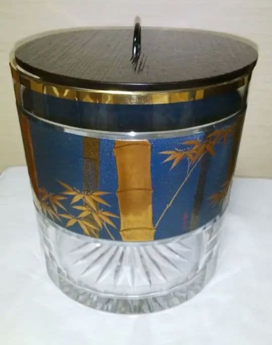 水指 ガラス 漆器　吉田華正作