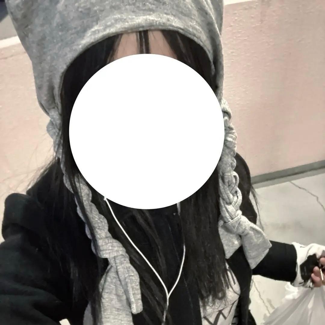 VENICEW グレー Pigtail ビーニー ニット帽 編み込み