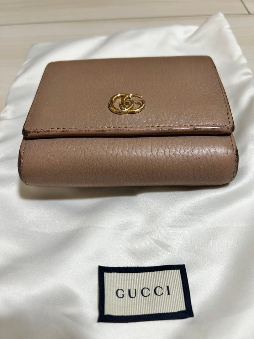 GUCCI 二つ折り財布 ブラウン レザー