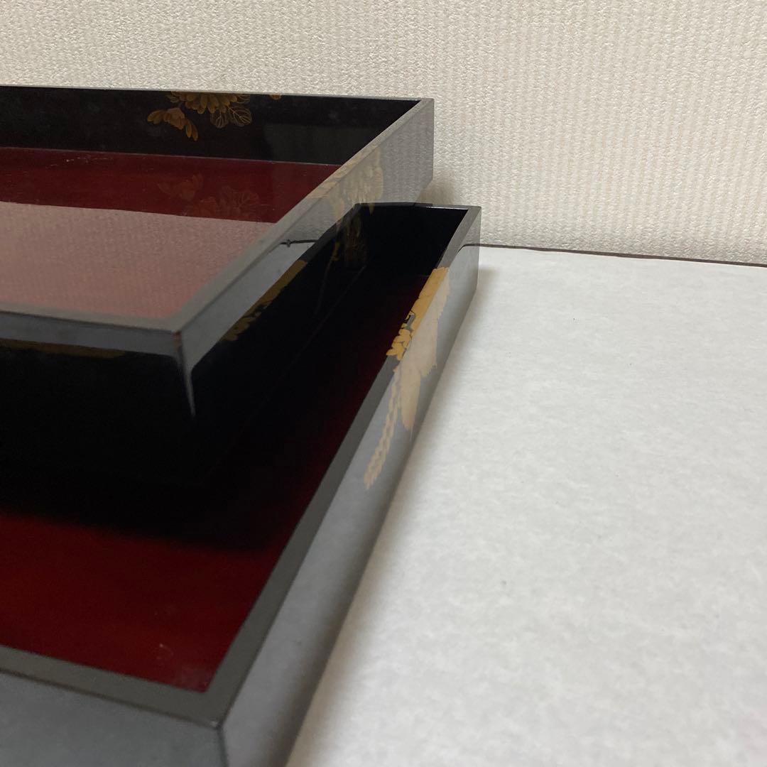 広蓋？運び盆？蒔絵模様2点