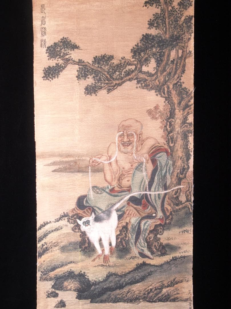 中国　唐時代　呉道子掛け軸　骨董品　肉筆保証 AK1100C11-3