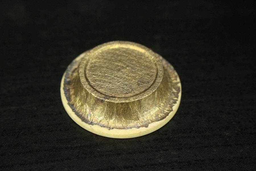 茶道具 唐物 肩衝茶入 纏蓮花裂 鹿角蓋 仕服(RC942)