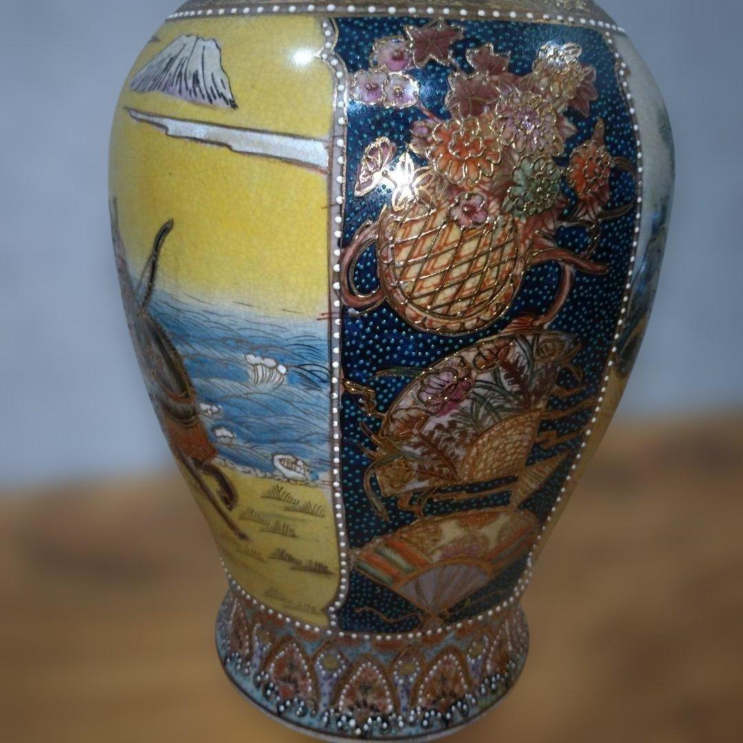 飾り壺　戦国武将　絵図 花瓶 大壺　アンティーク　ヴィンテージ