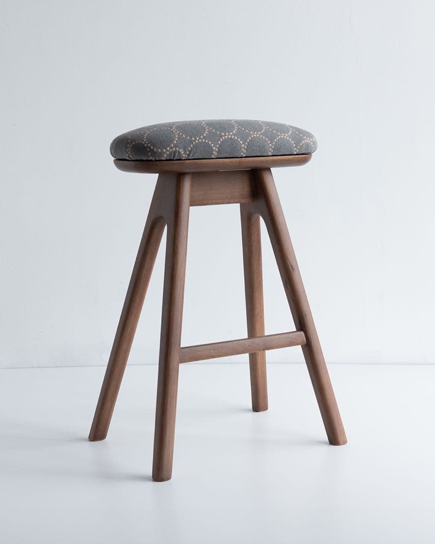 キッチンスツールBR H530＋ミナ ペルホネン　タンバリン　グレー