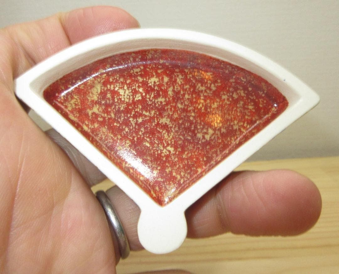 送料込【逢絢亭・新品】茶道具 香合 京焼 扇面香合 竹の図 手塚石雲 共箱入り