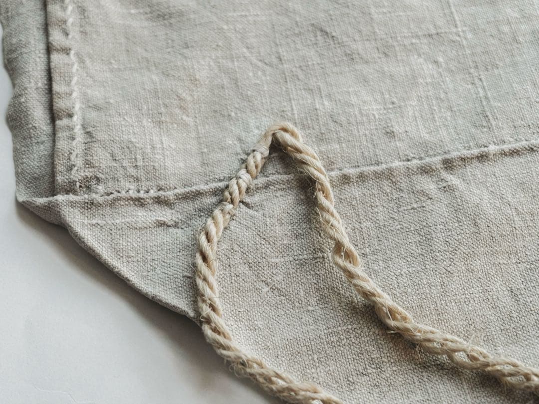 角袋 米袋 穀物袋 麻袋 古道具 襤褸 つの袋 苧麻　継ぎ接ぎ