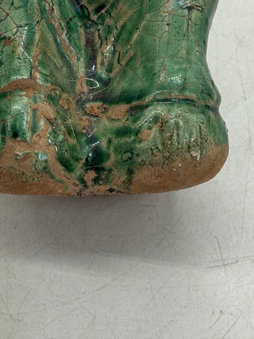 中国　緑釉胡人俑　漢緑釉　高さ約12.6cm 送料込み251022