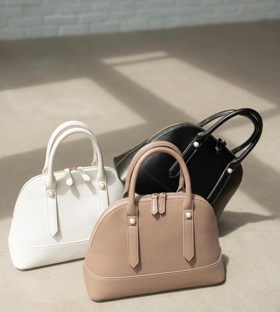 2WAYエコレザーミドルボストンバッグ　メゾンエシェル