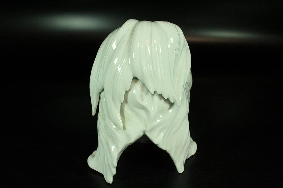 平戸 白磁 犬 置物 在銘 25cmx12cm(K-A203)
