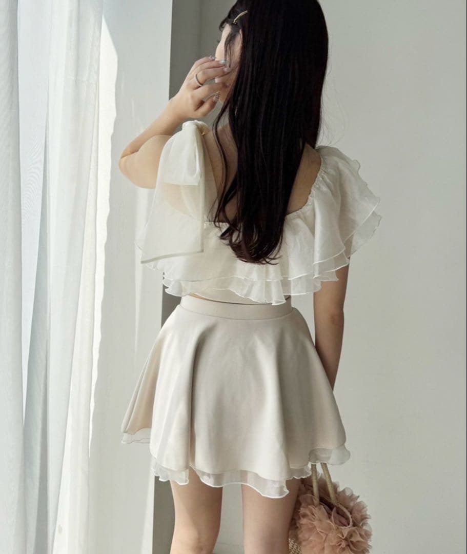 NICE CLAUP swimwear/肩リボンワンショルダー/3点セット