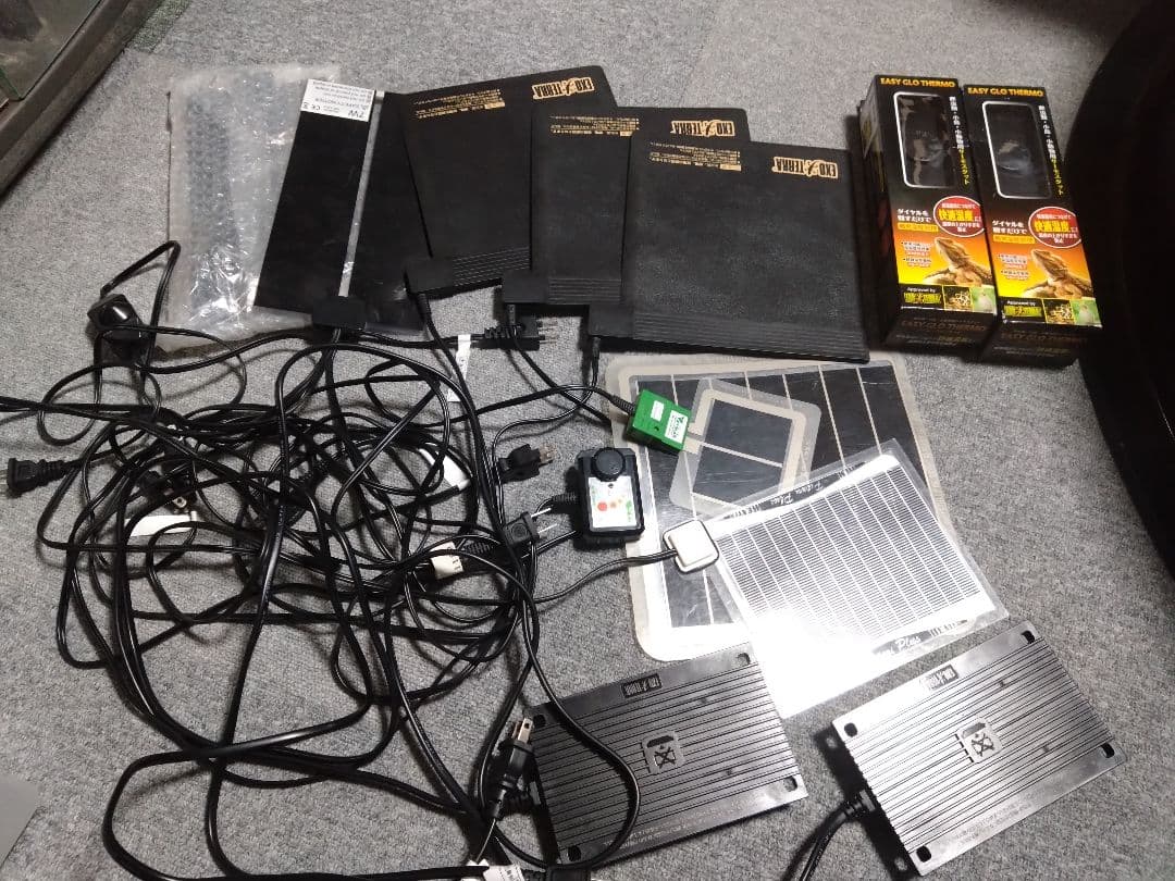 爬虫類用保温器具セット　中古　サーモスタッド　ヒーター