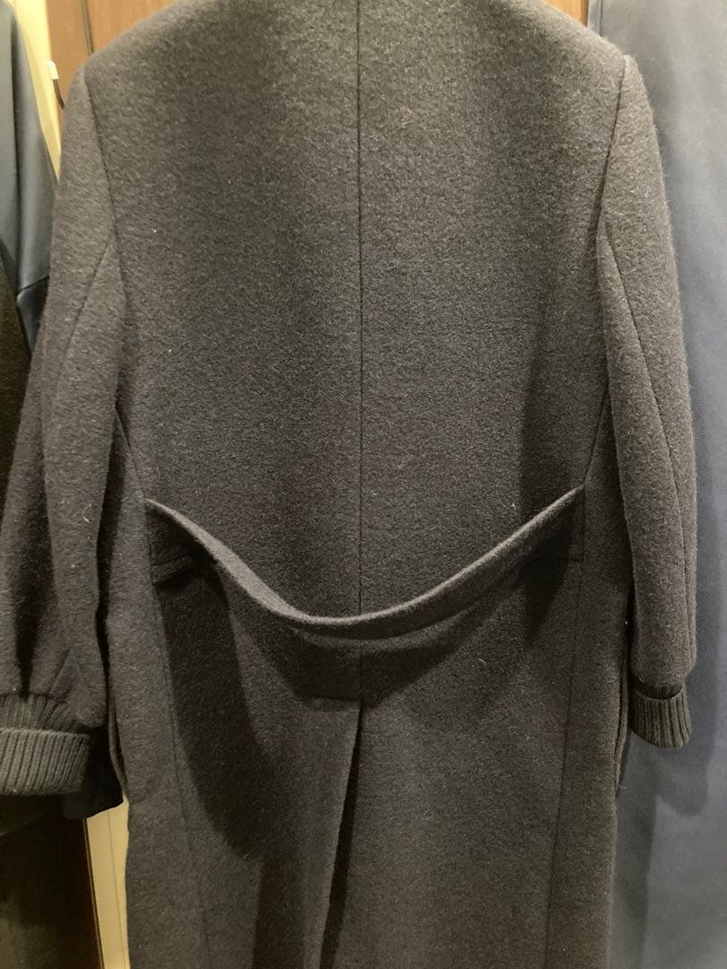 COACH ネイビー　がま口　チェスターコート S