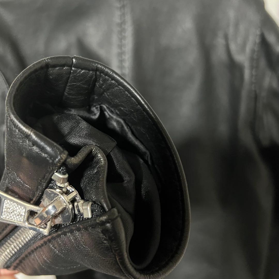 AKM レザージャケット　馬革　ホースレザー　ブラック　黒　Lサイズ　エカム