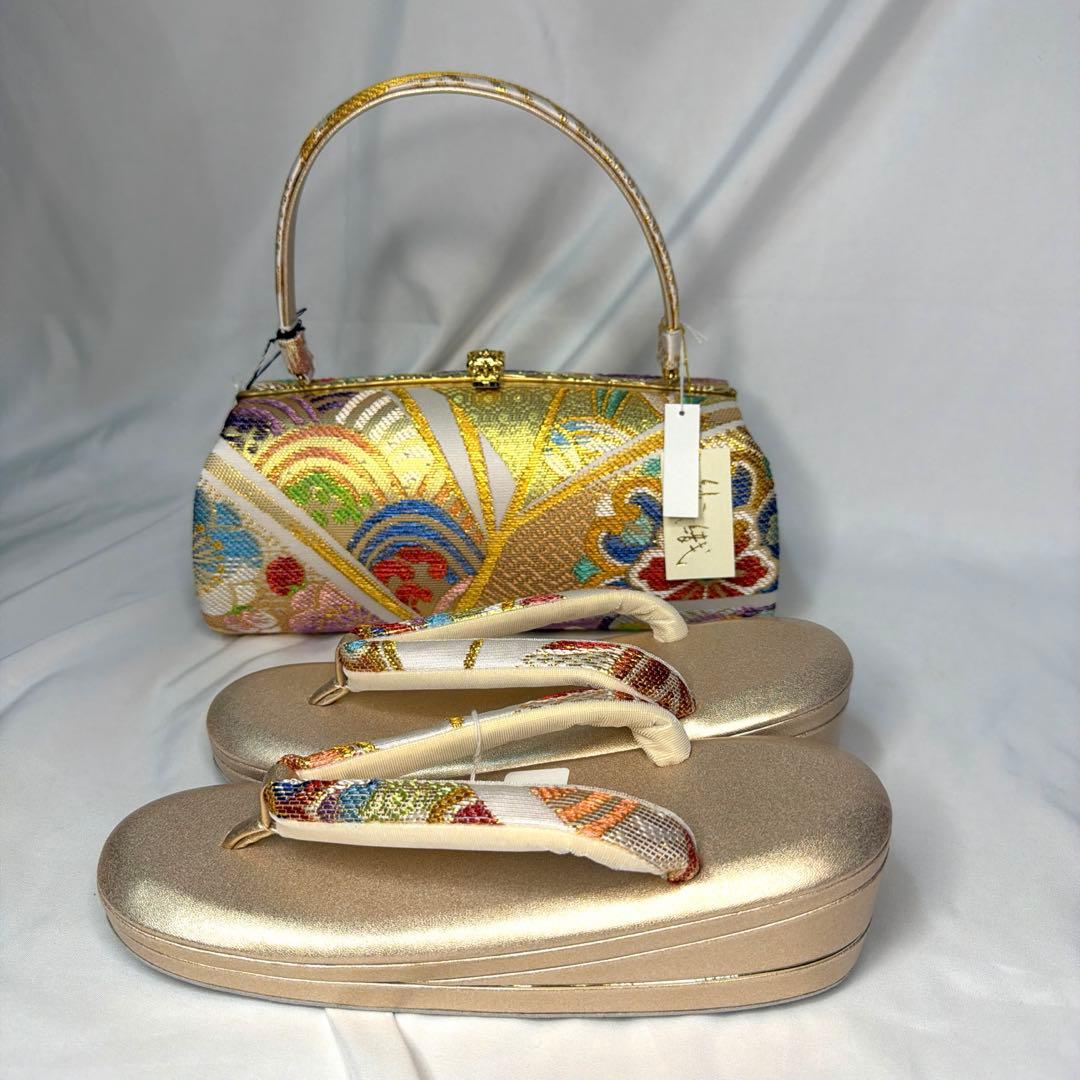 新品訳あり　草履　バッグ　セット　2025年　振袖用　Lサイズ　正絹