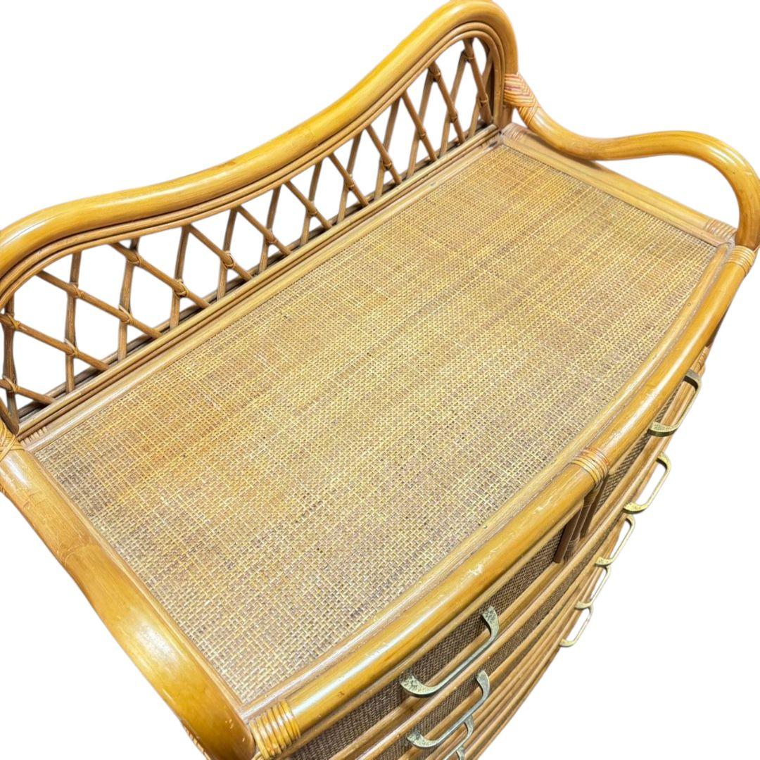 【希少】ラタン 藤 チェスト タンス 家具 アンティーク レトロ