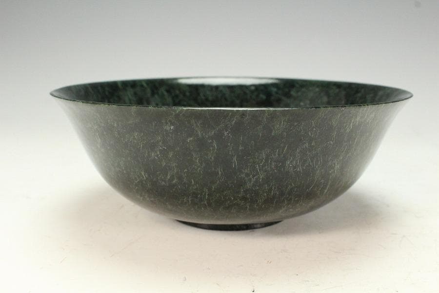 中国美術 壁玉 碗 台 匙付 時代物(K-A385)