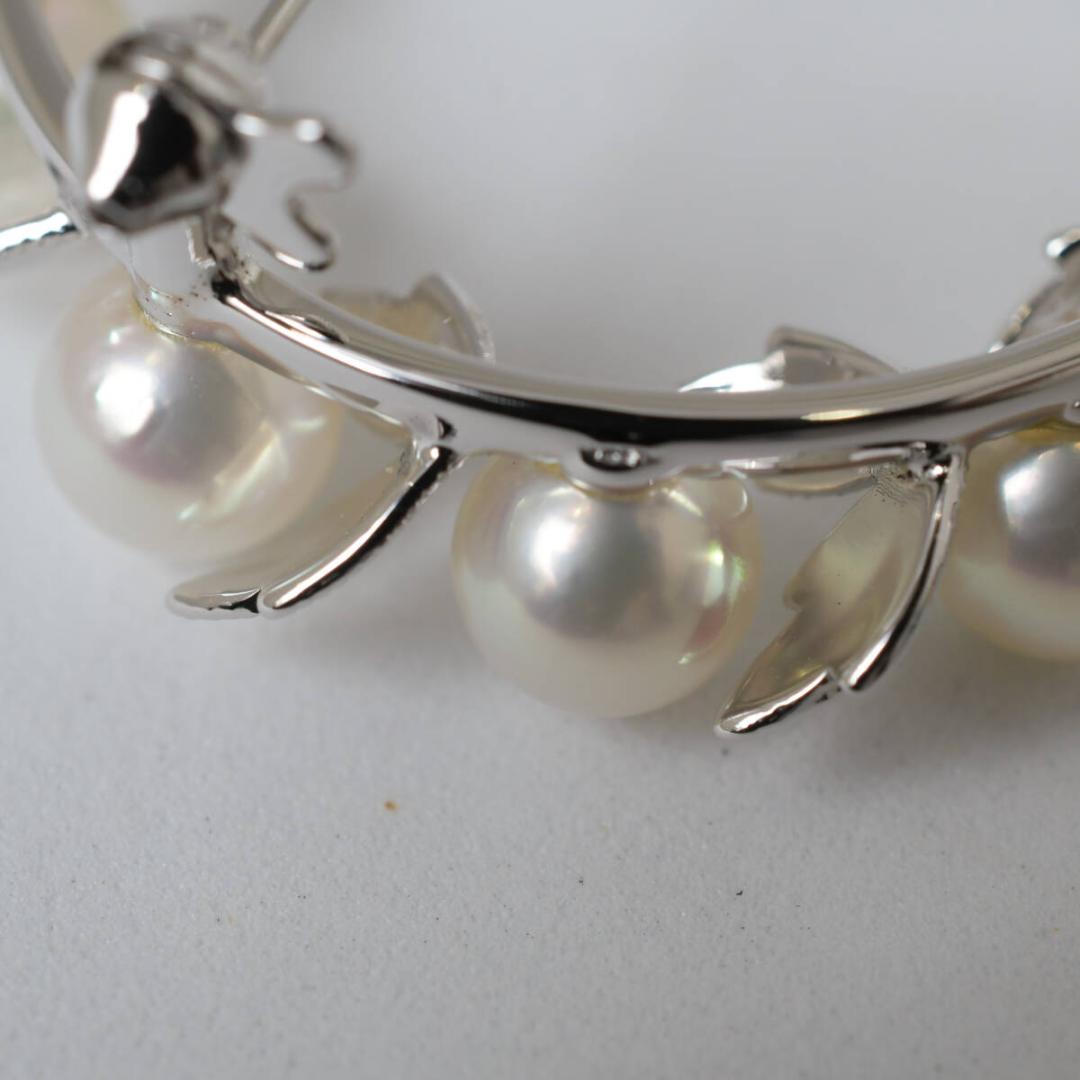 MIKIMOTO 10P パール ベビーパール 真珠 ブローチ 月桂樹