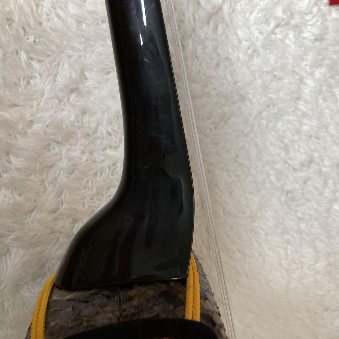【美品】三線 本皮 本革 蛇皮 蛇革 三味線 琉球 沖縄　沖縄三味線