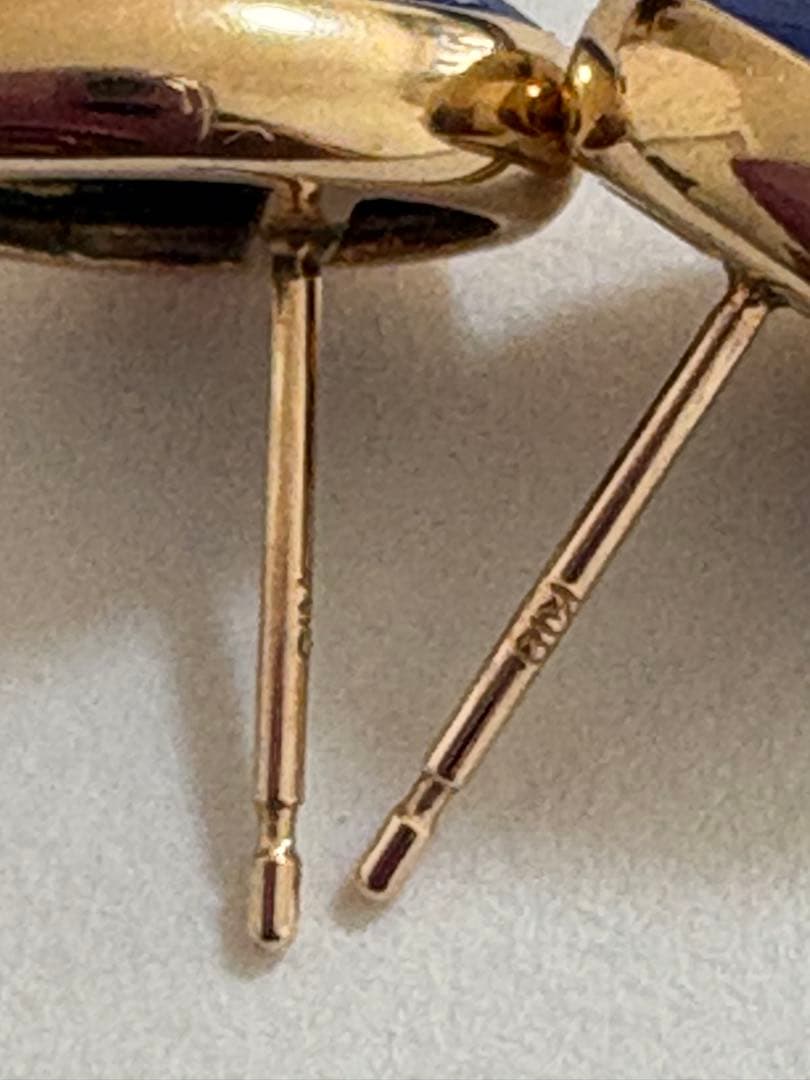 ☆ジュエリーツツミ☆ ラピスラズリ ピアス K10 イエローゴールド