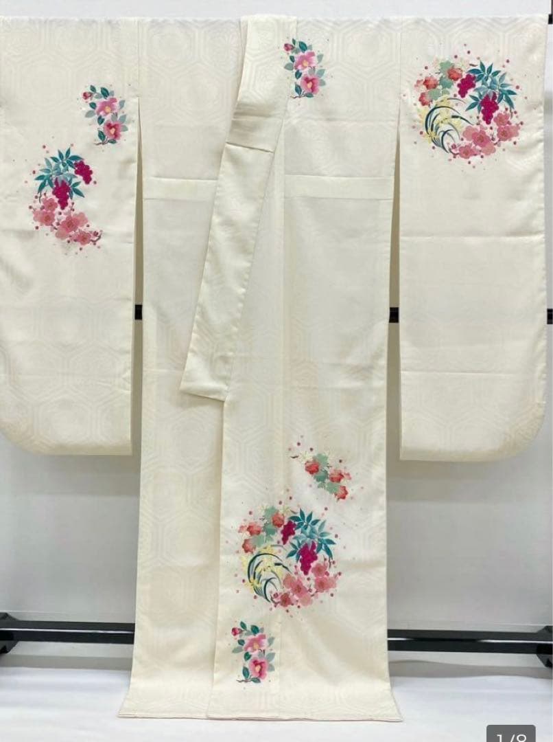 振袖フルセット　白総刺繍