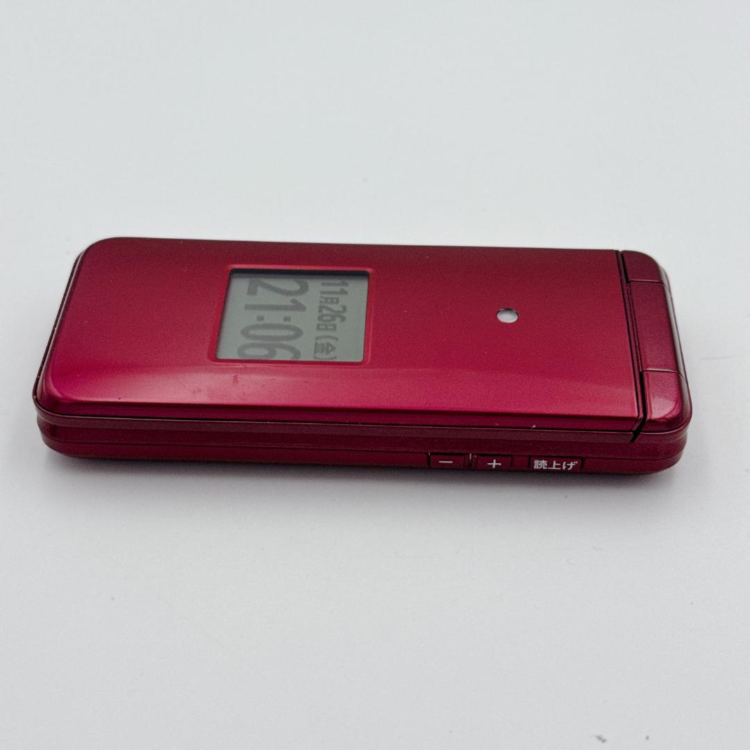 【美品】au かんたんケータイ ライト KYF43 ワインレッド