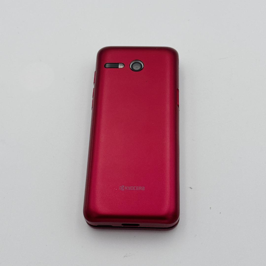 【美品】au かんたんケータイ ライト KYF43 ワインレッド