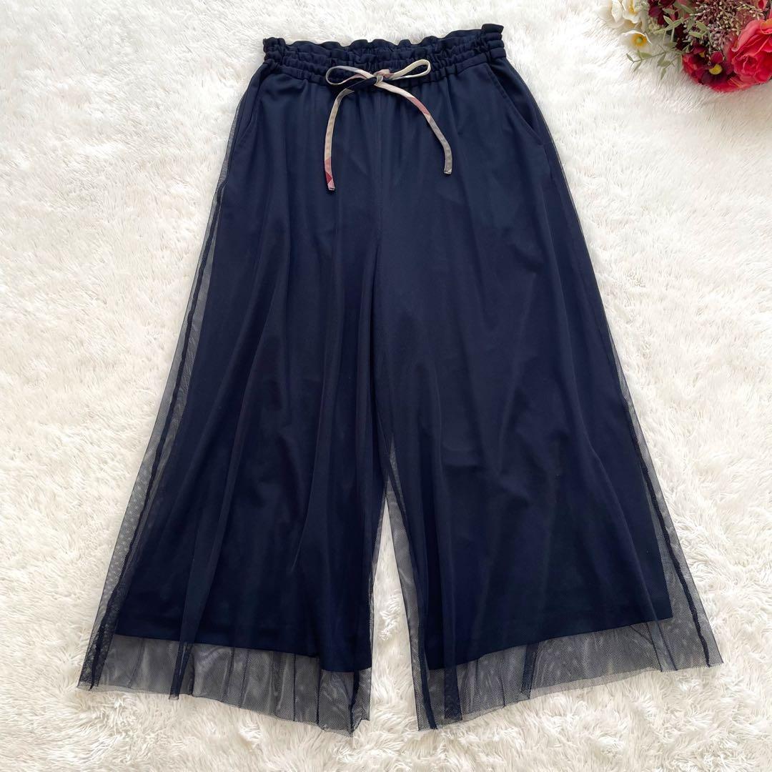 ブルーレーベルクレストブリッジ✨ソフトチュールパンツ　チェック　リボン　手洗い可